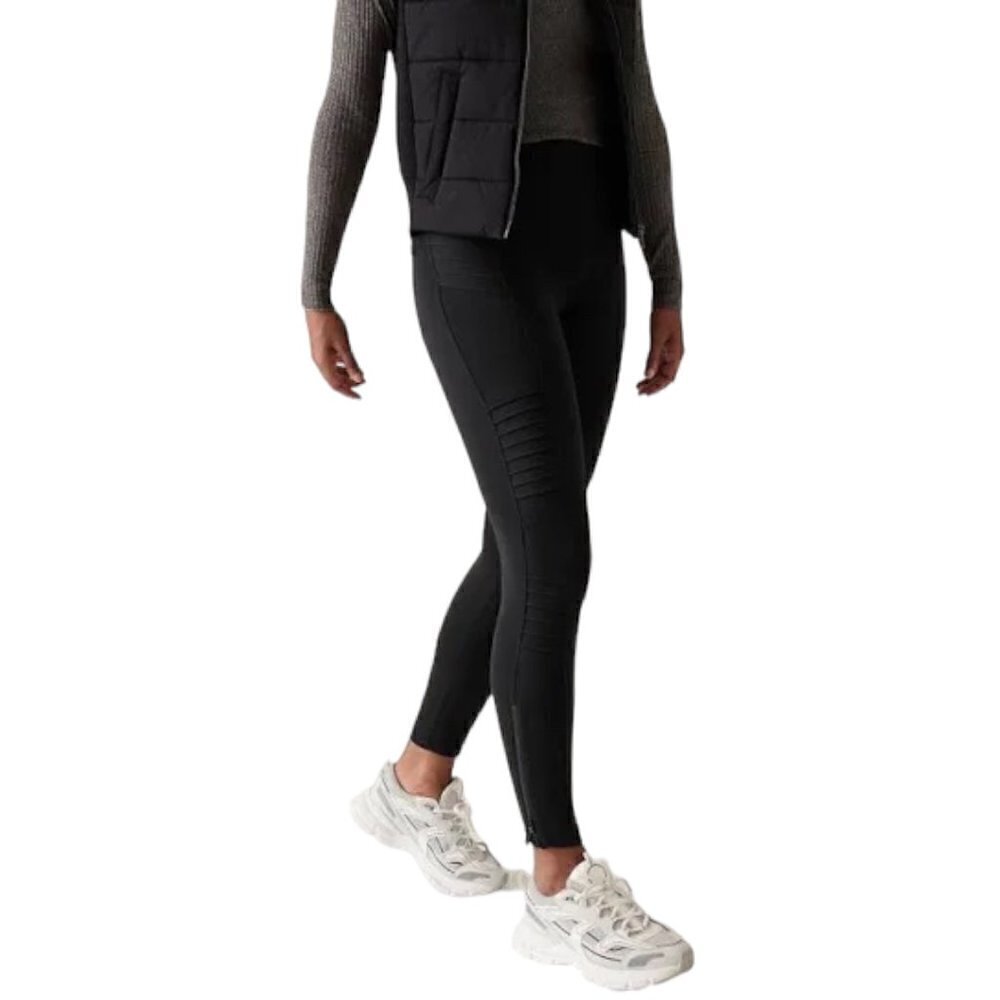 Athleta Black Delancey Moto Tight Small